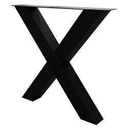Tischbein X schwarz Höhe 72 cm mit verstellbaren Füßen (10 x 10 cm)