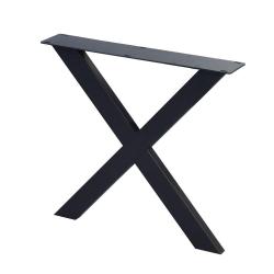 Tischbein X schwarz Höhe 72 cm (profil 10 x 4)