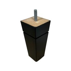 Möbelfuß schwarz vierkant Holz Höhe 12 cm (M8)